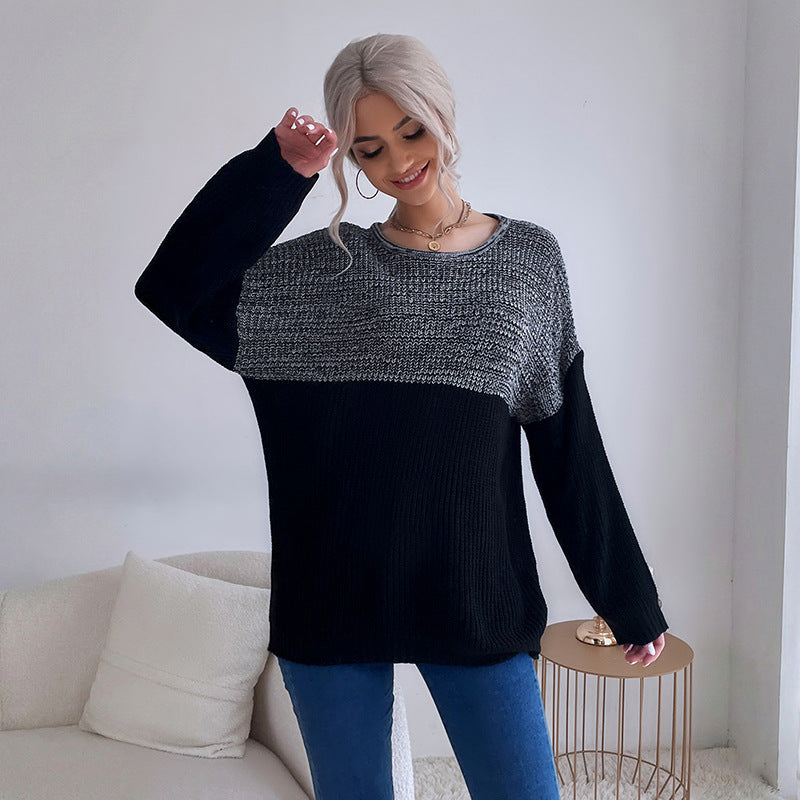 Damen Lässiger Strickpullover mit asymmetrischem Design Nord Taschen