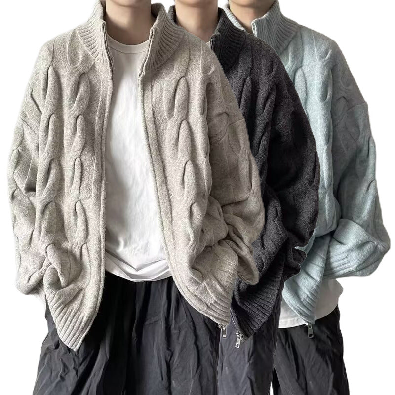 Damen Grobstrickjacke mit hohem Kragen Nord Taschen