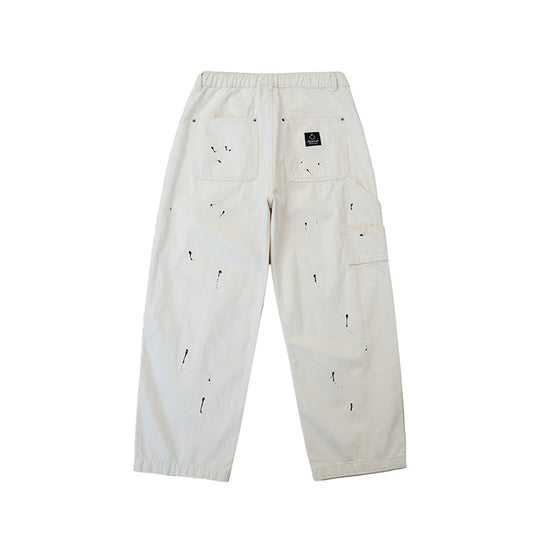 Unisex Weite Canvas-Hose mit elastischem Bund, Tunnelzug und Paint‑Splatter‑Details Nord Taschen