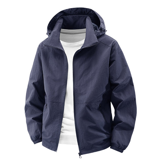 Herren Leichte Outdoor-Jacke mit verstellbarem Kapuzenkragen Nord Taschen