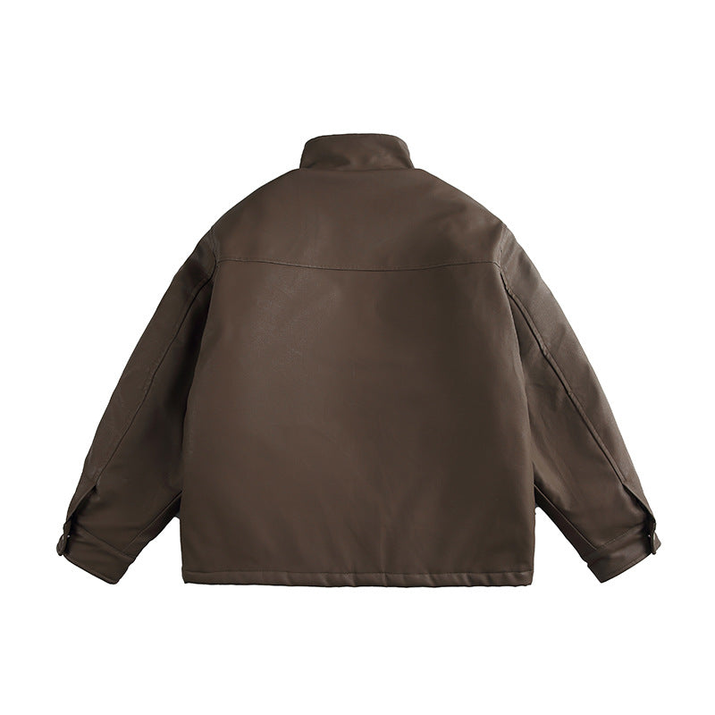 Herren Boxy‑wattierte Utility‑Blousonjacke mit hohem Stehkragen und aufgesetzten Pattentaschen Nord Taschen