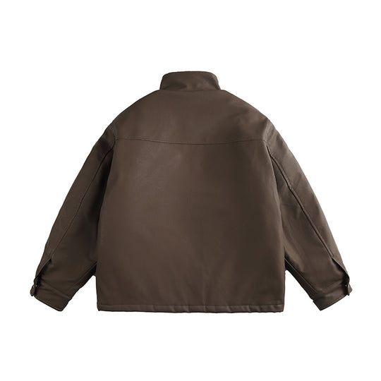 Herren Boxy‑wattierte Utility‑Blousonjacke mit hohem Stehkragen und aufgesetzten Pattentaschen Nord Taschen