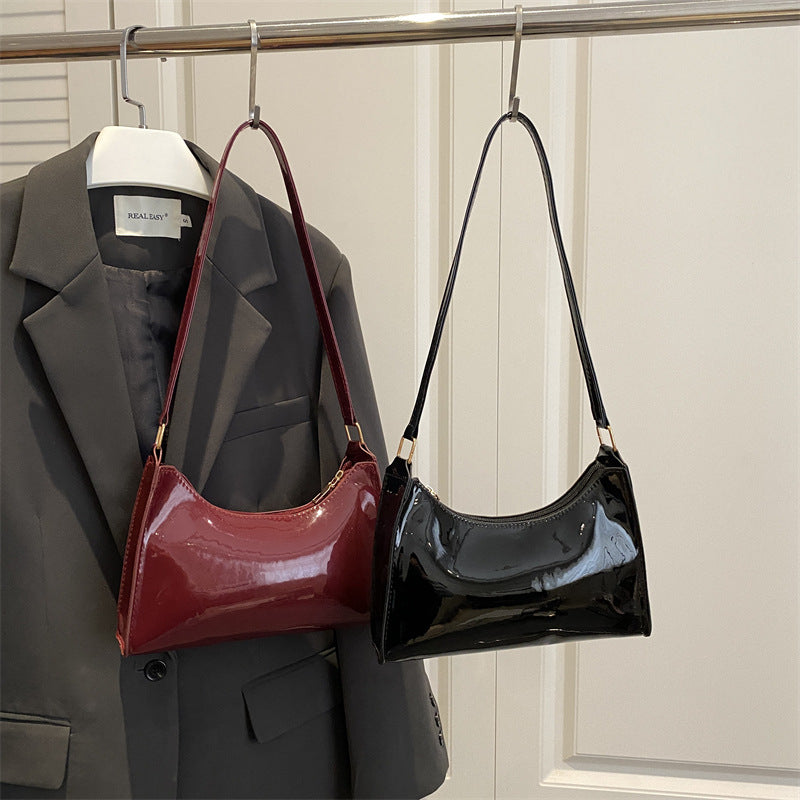 Damen elegante Handtasche im modernen Hochglanzdesign Nord Taschen