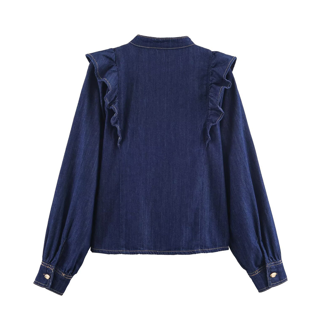 Damen 70+ hochgeschnittene Wide‑Leg Jeanshose mit hoher Taille und lässiger Culotte‑Silhouette Nord Taschen