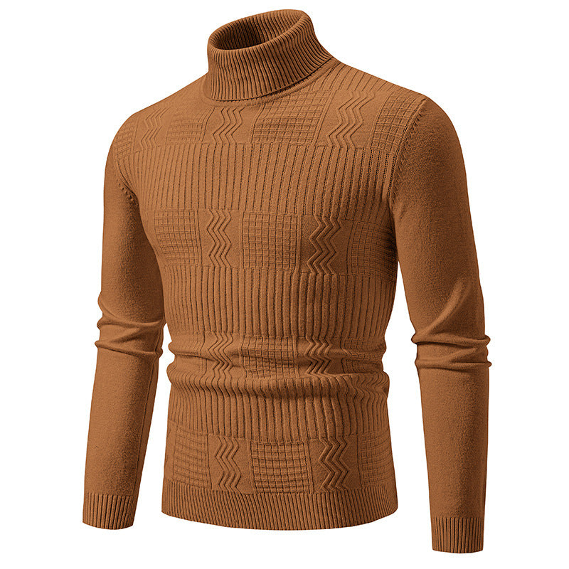 Herren Rollkragenpullover mit Strukturstrick und körpernaher Silhouette Nord Taschen