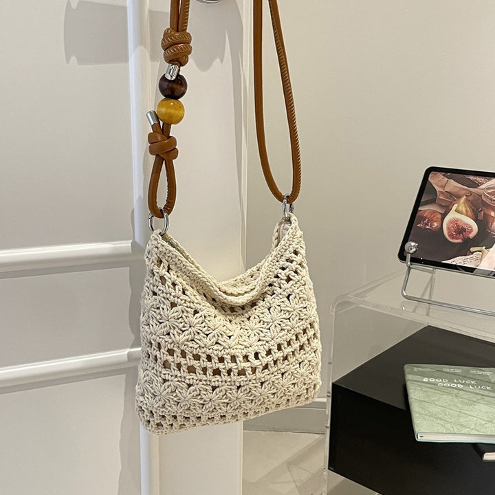 Damen gehäkelte Umhängetasche mit dekorativen Details Nord Taschen