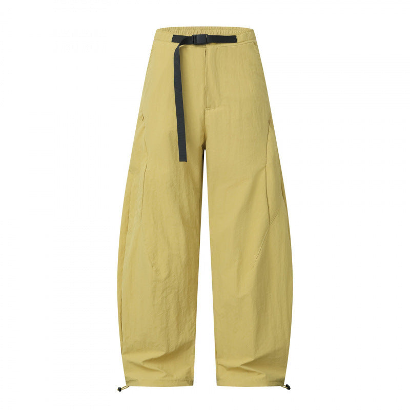 Damen Weite Cargo-Hose mit Tunnelzugbund, integriertem Webgürtel und verstellbaren Kordelabschlüssen Nord Taschen