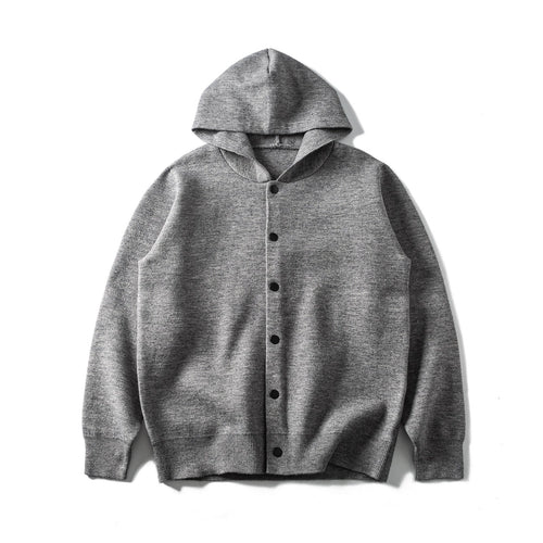 Unisex Leichte Kapuzen‑Strickjacke mit Druckknopfleiste und Rippbündchen Nord Taschen