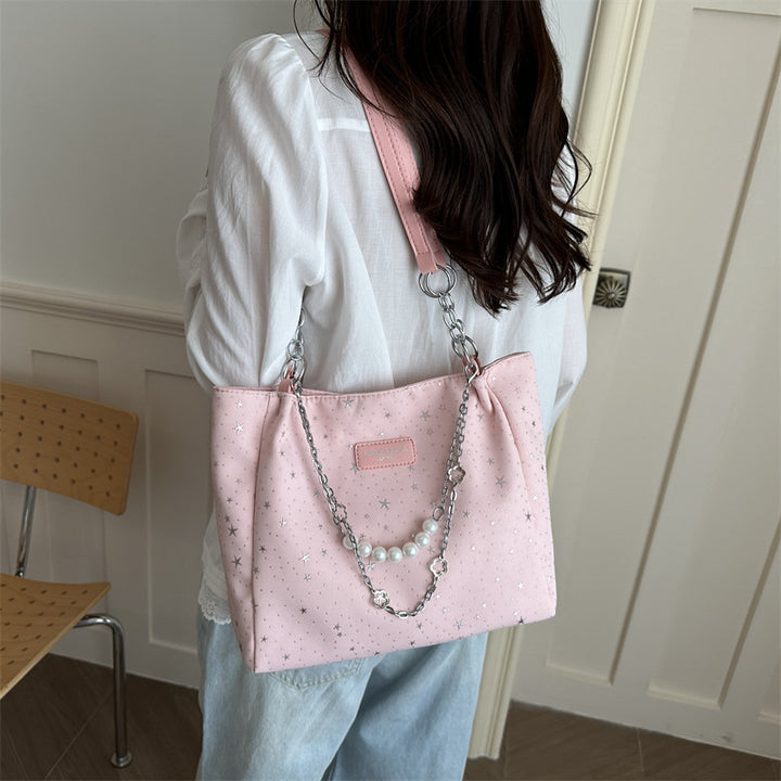 Damen bequeme Schultertasche mit dekorativem Kettendetail Nord Taschen