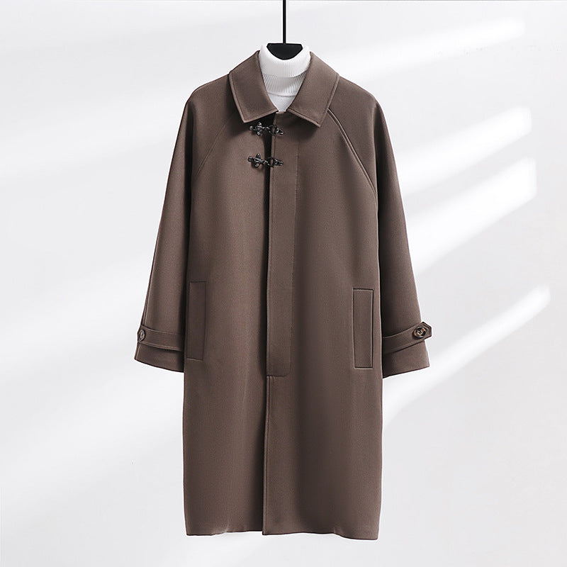 Damen Longline-Mantel mit Knebelverschluss und Raglanärmeln Nord Taschen
