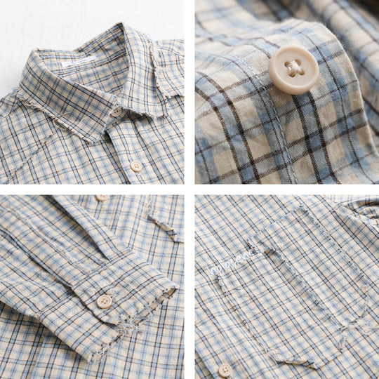 Herren Karo-Overshirt mit fransigem Saum, Brusttasche und Relaxed-Fit Nord Taschen