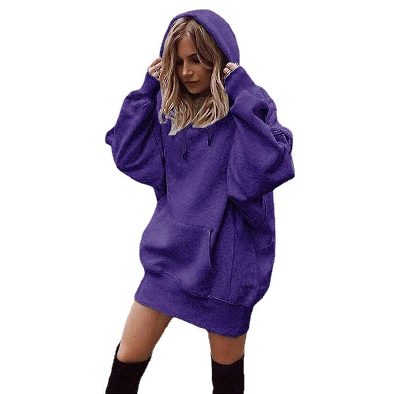 Damen Oversize Kapuzenkleid mit Kängurutasche Nord Taschen