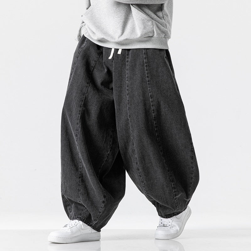 Herren Extraweite Baggy-Jeans im Balloon-Cut mit Tunnelzugbund und elastischen Saum Nord Taschen