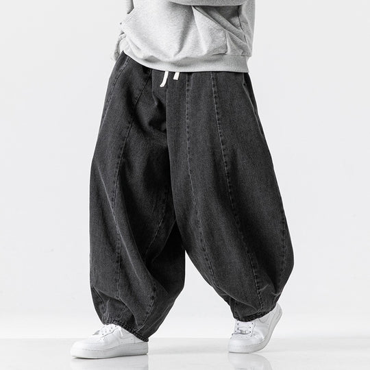 Herren Extraweite Baggy-Jeans im Balloon-Cut mit Tunnelzugbund und elastischen Saum Nord Taschen