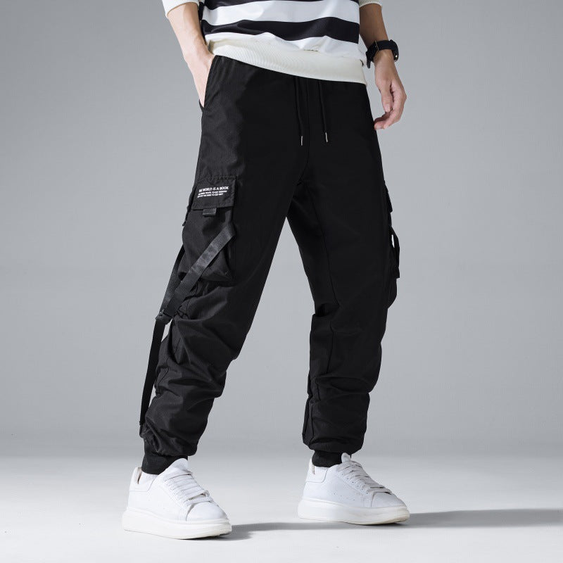 Herren Utility‑Cargohose im Joggerstil mit Multifunktions‑Taschen und Kordelbund Nord Taschen
