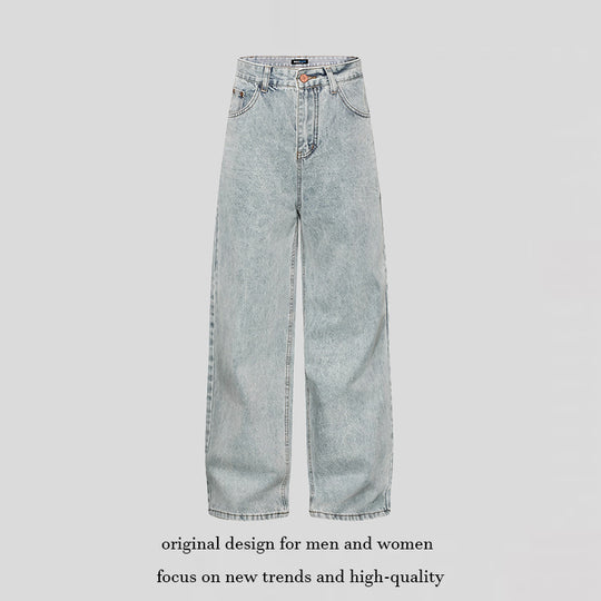 Damen Hochgeschnittene Vintage-Washed Baggy-Jeans mit weitem Palazzoschnitt Nord Taschen