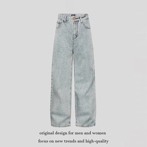 Damen Hochgeschnittene Vintage-Washed Baggy-Jeans mit weitem Palazzoschnitt Nord Taschen