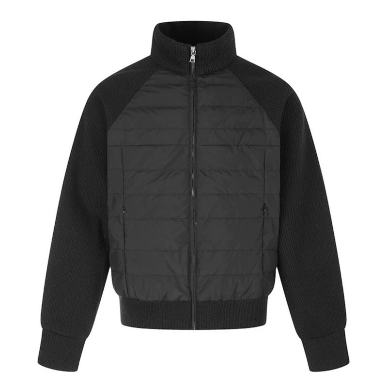 Damen gesteppte Strick‑Blend Bomberjacke mit Stehkragen und Raglanärmeln Nord Taschen