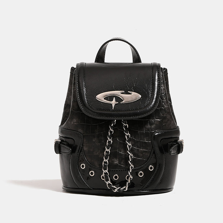 Damen Rucksacktasche mit modischem Kroko-Design und eleganten Metallakzenten Nord Taschen