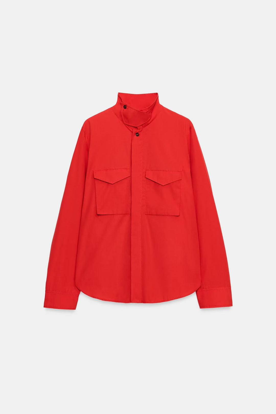 Damen Overshirt mit Stehkragen und aufgesetzten Brusttaschen Nord Taschen