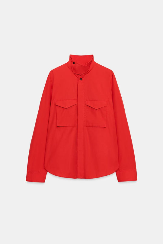 Damen Overshirt mit Stehkragen und aufgesetzten Brusttaschen Nord Taschen