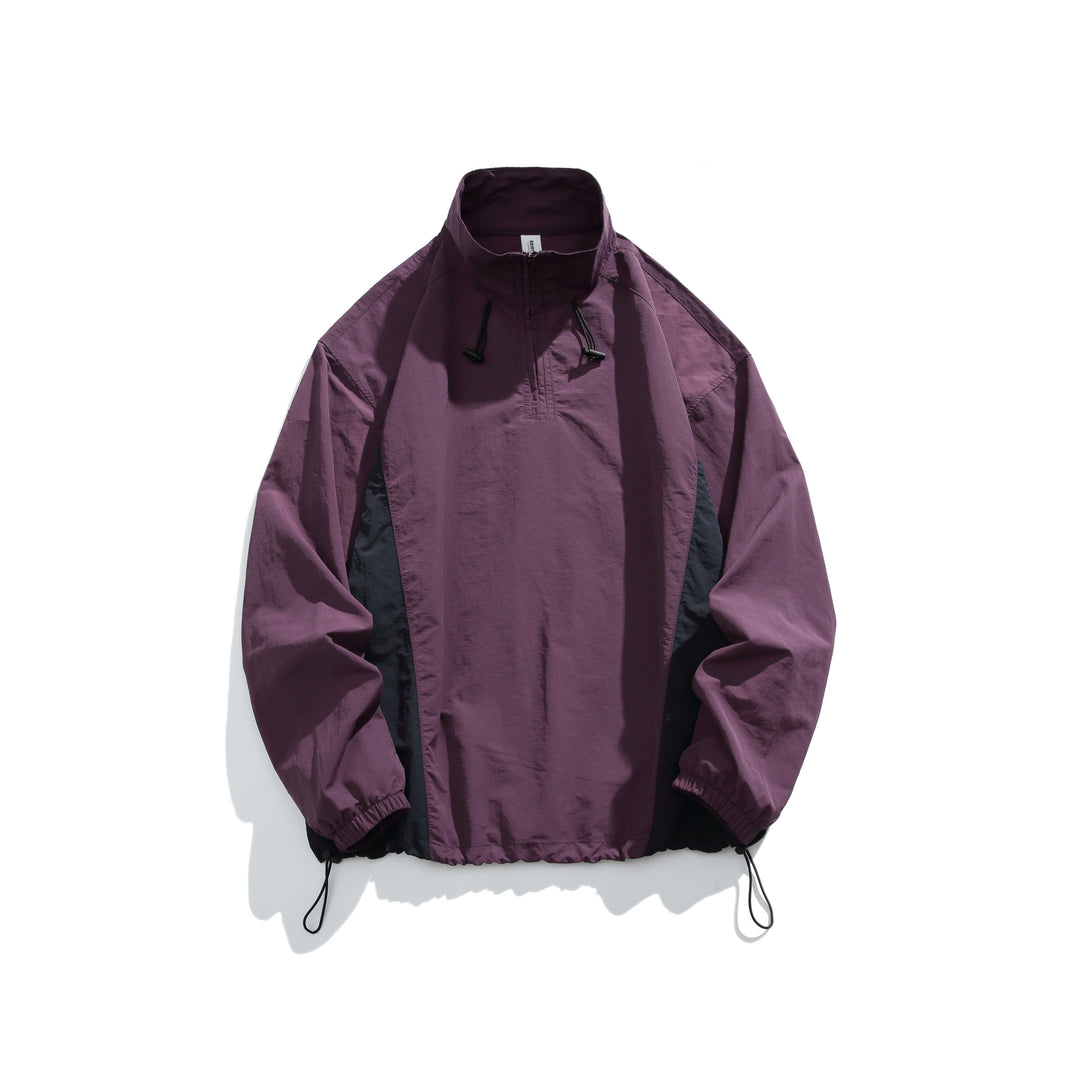 Herren leichter Nylon-Anorak mit Halbreißverschluss, Kordelzugsaum und Raglanärmeln Nord Taschen