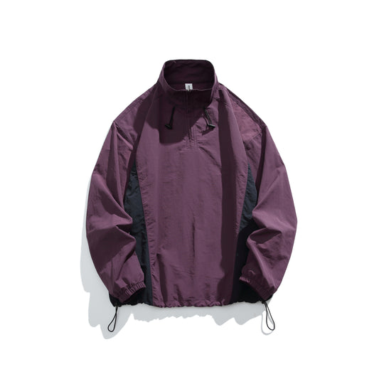 Herren leichter Nylon-Anorak mit Halbreißverschluss, Kordelzugsaum und Raglanärmeln Nord Taschen