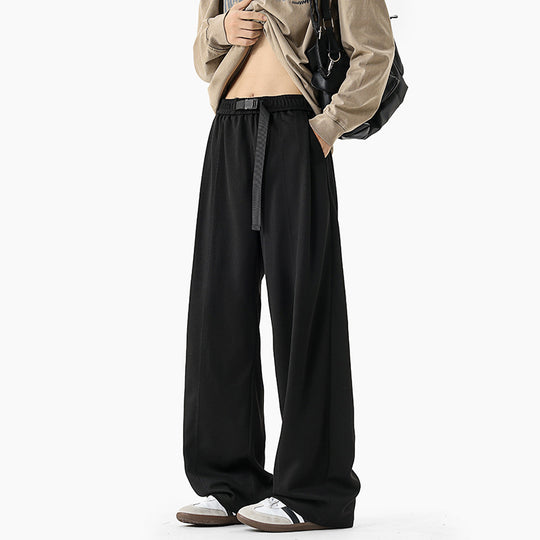 Herren Extraweite Drapierte Wide‑Leg‑Hose aus schwerfallendem Jersey mit Tunnelzugbund und Bundfalten Nord Taschen