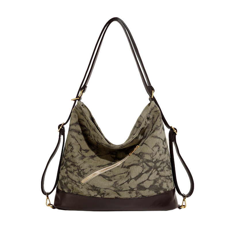 Damen Hobo-Tasche aus hochwertigem Baumwollmaterial mit dekorativem Reißverschluss Nord Taschen