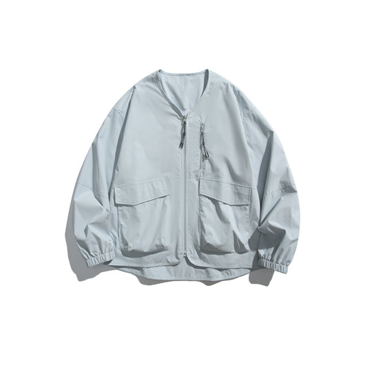 Herren Kurzblouson mit V‑Ausschnitt, zweiwege Reißverschlüssen und Utility‑Taschen Nord Taschen