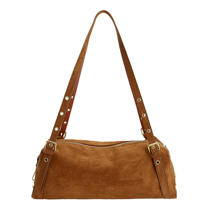 Damen Schultertasche aus hochwertigem Wildleder mit abnehmbaren Riemen Nord Taschen