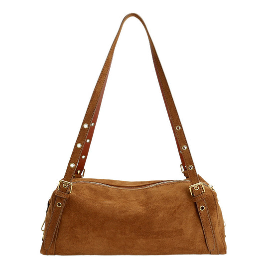 Damen Schultertasche aus hochwertigem Wildleder mit abnehmbaren Riemen Nord Taschen