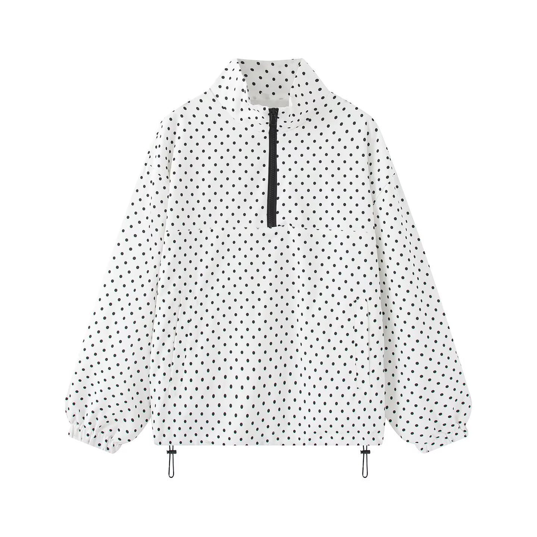 Damen Wasserabweisender Oversize-Anorak mit halbem Reißverschluss und Kängurutasche Nord Taschen