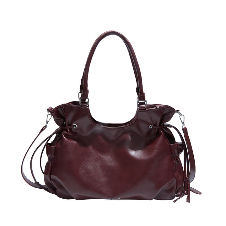 Damen Schultertasche mit modernen Raffungselementen Nord Taschen