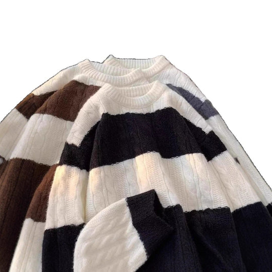 Damen Lässiger Strickpullover mit Zopfmuster Nord Taschen