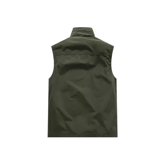 Herren Leichte Utility-Weste mit Mesh-Innenfutter, Reißverschluss und hohem Stehkragen Nord Taschen