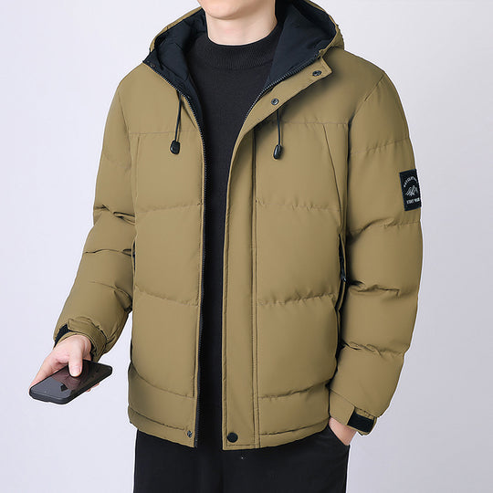 Herren Kapuzen-Steppjacke mit Thermofutter und verstellbarem Saum Nord Taschen