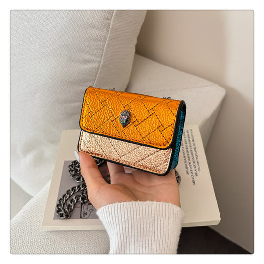 Damen Clutch mit funkelndem Glitzer und eleganter Kettenhenkel Nord Taschen