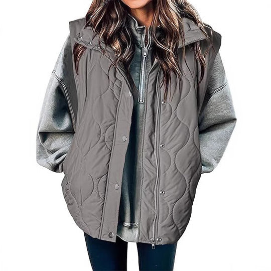 Damen Funktionale Steppweste mit hohem Stehkragen, Reißverschluss und Seitentaschen Nord Taschen