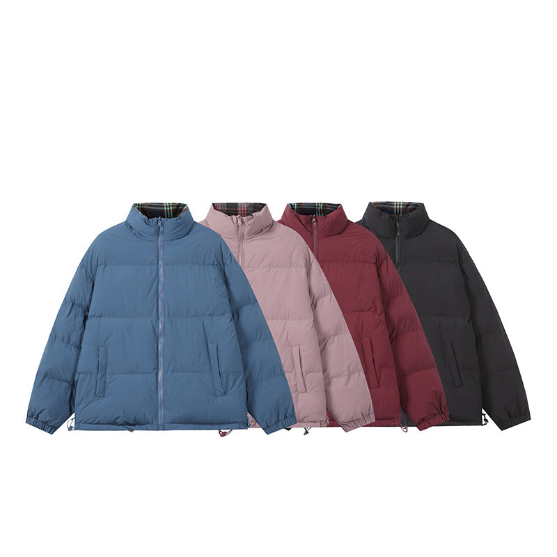 Unisex Boxy-Kurzparka mit gesteppter Isolierung, Tunnelzugsaum und kariert gefüttertem Kragen Nord Taschen