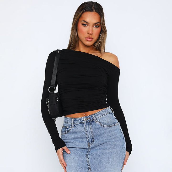 Damen asymmetrisches Langarmoberteil