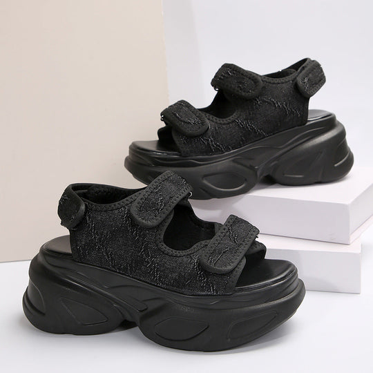 Damen Plateau-Sandalen mit verziertem Riemen und komfortabler Sohle Nord Taschen
