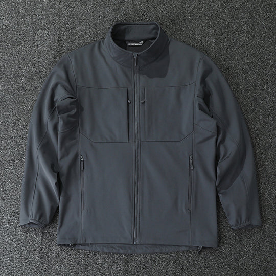 Herren Technische Softshelljacke mit Stehkragen und verdeckten Reißverschlusstaschen Nord Taschen