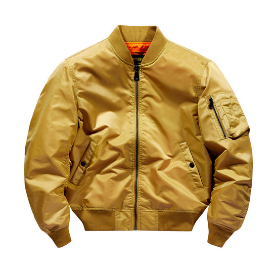 Herren Modernes Nylon-Flightbomber mit kontrastierendem Innenfutter, Ärmeltasche und elastischem Rippbündchen Nord Taschen