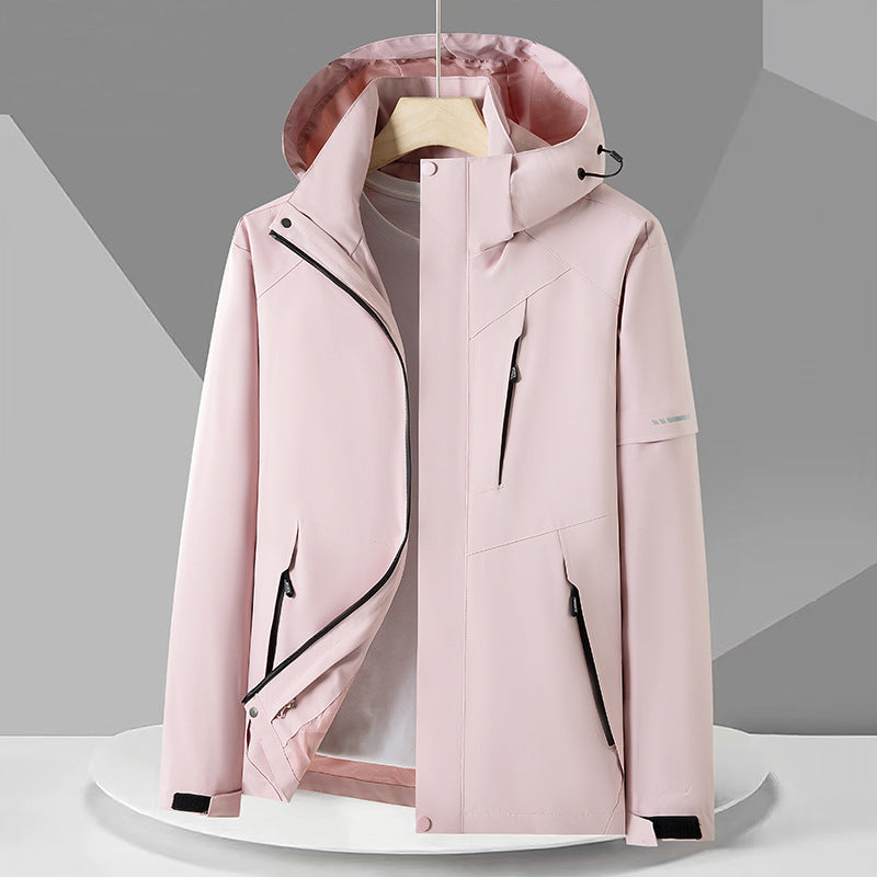 Herren Technische Softshelljacke mit Kapuze, winddichter Membran und Brust-Reißverschlusstasche Nord Taschen