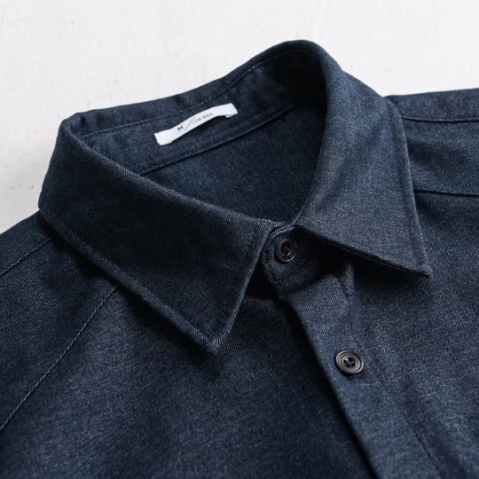 Herren Weiches Denim-Overshirt mit Pattentasche und lockerem Schnitt Nord Taschen