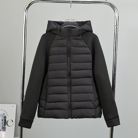 Damen nan gesteppte Hybridjacke mit Kapuze, Softshell-Ärmeln und leichter Thermoisolierung Nord Taschen