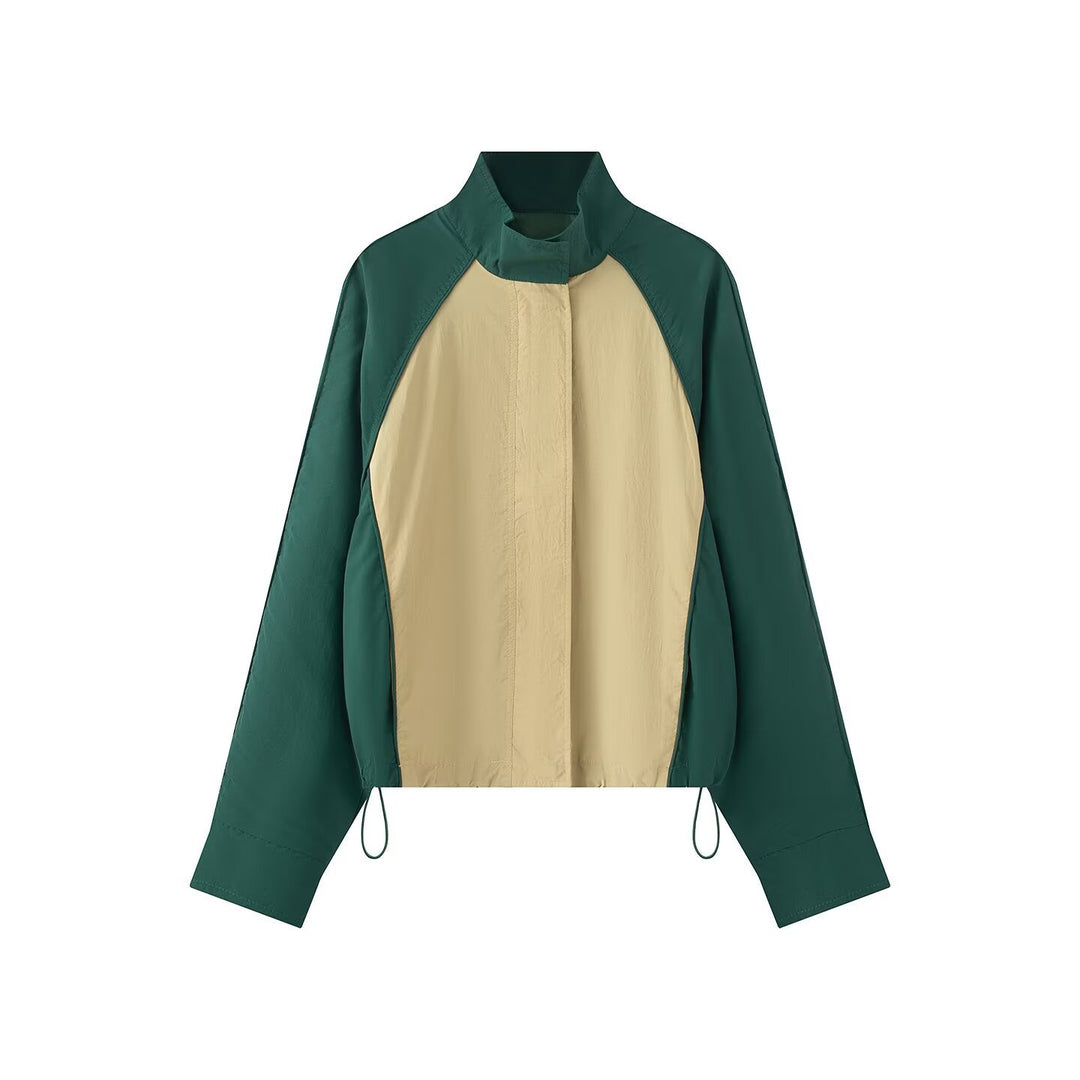 Damen Leichte Funktions-Übergangsjacke im Colorblock‑Design mit Stehkragen und verstellbarem Saum Nord Taschen