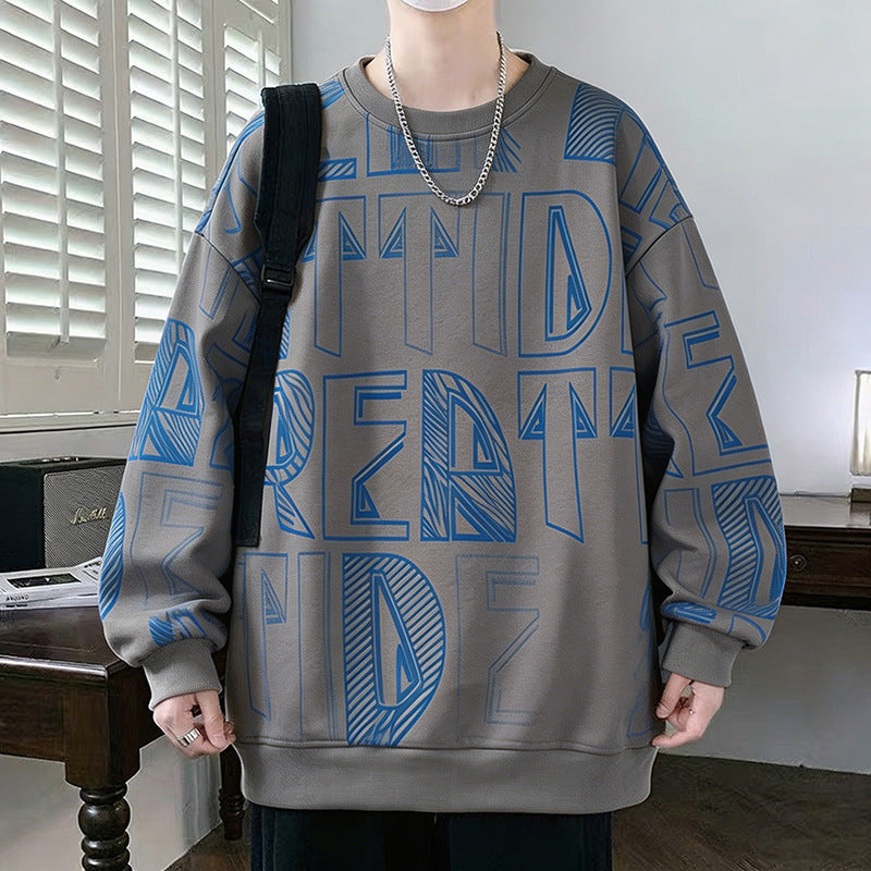 Herren Oversized-Sweatshirt mit großflächigem Lettering-Print und geripptem Saum Nord Taschen