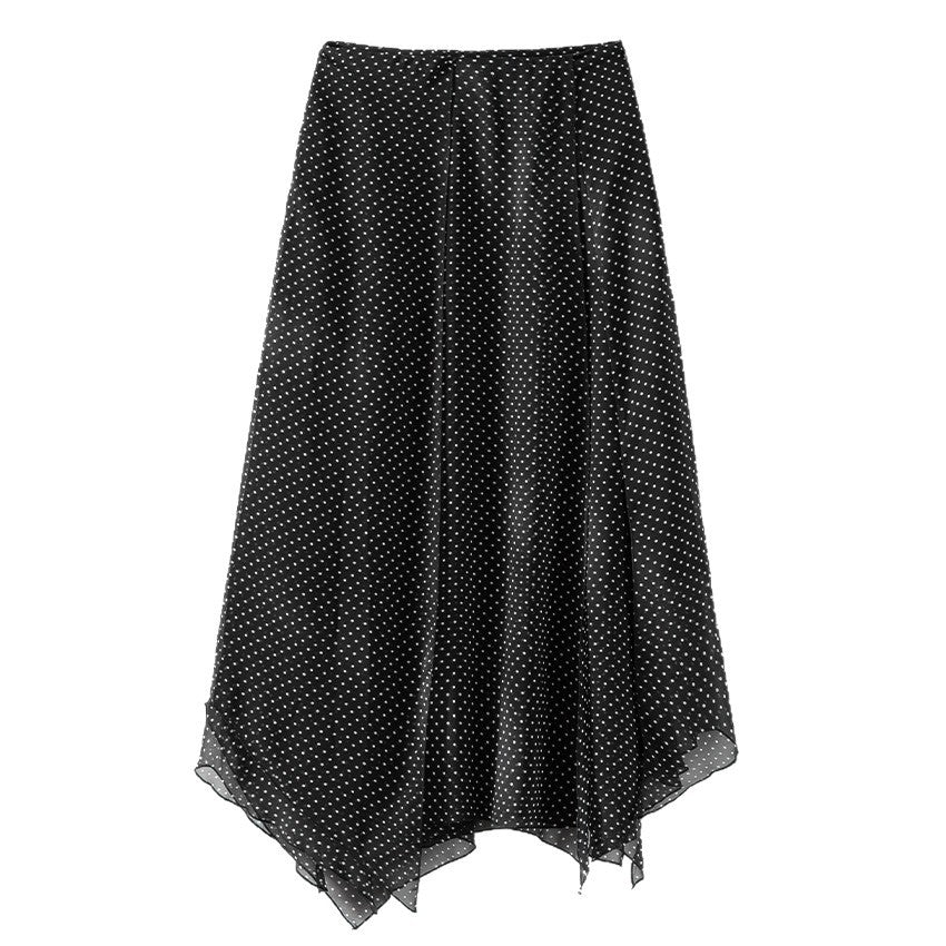 Damen Luftige Polka‑Dot Schlaufenbluse mit Schleifenkragen, Plissée‑Vorderteil und Manschettenärmel Nord Taschen